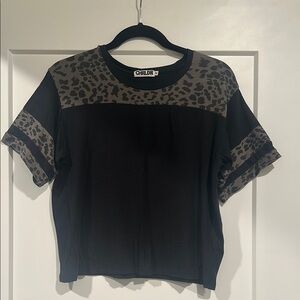 CHRLDR Black Leopard Print Women's Top